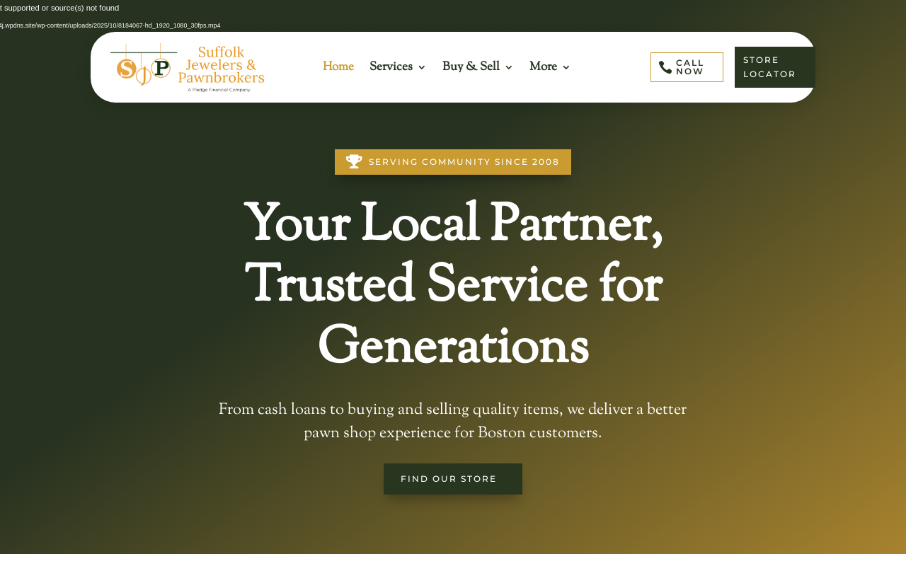 Suffolk Jewelers & Pawnbrokers website preview