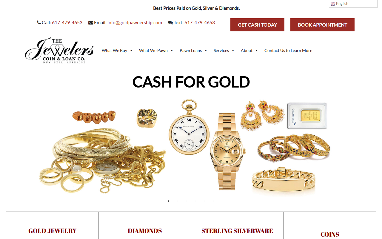The Jewelers Coin & Loan Co. website preview
