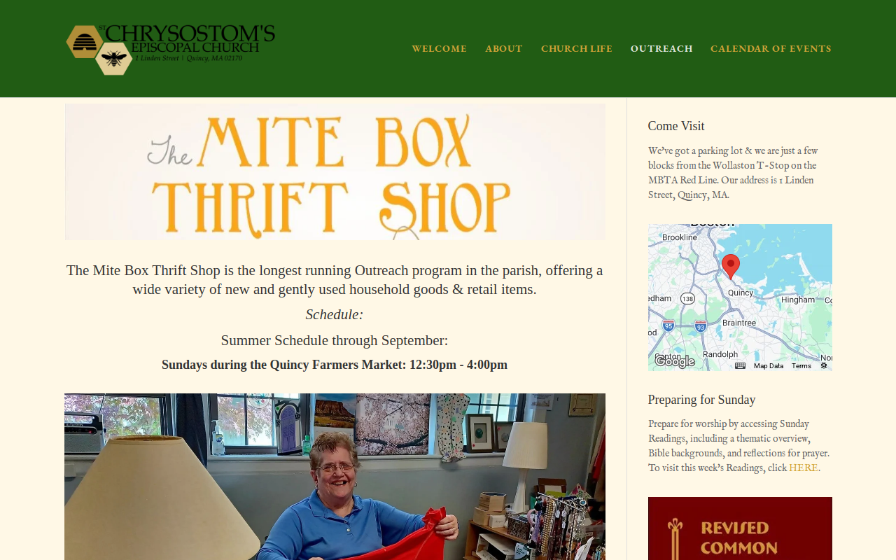 Mite Box Thrift Shop website preview