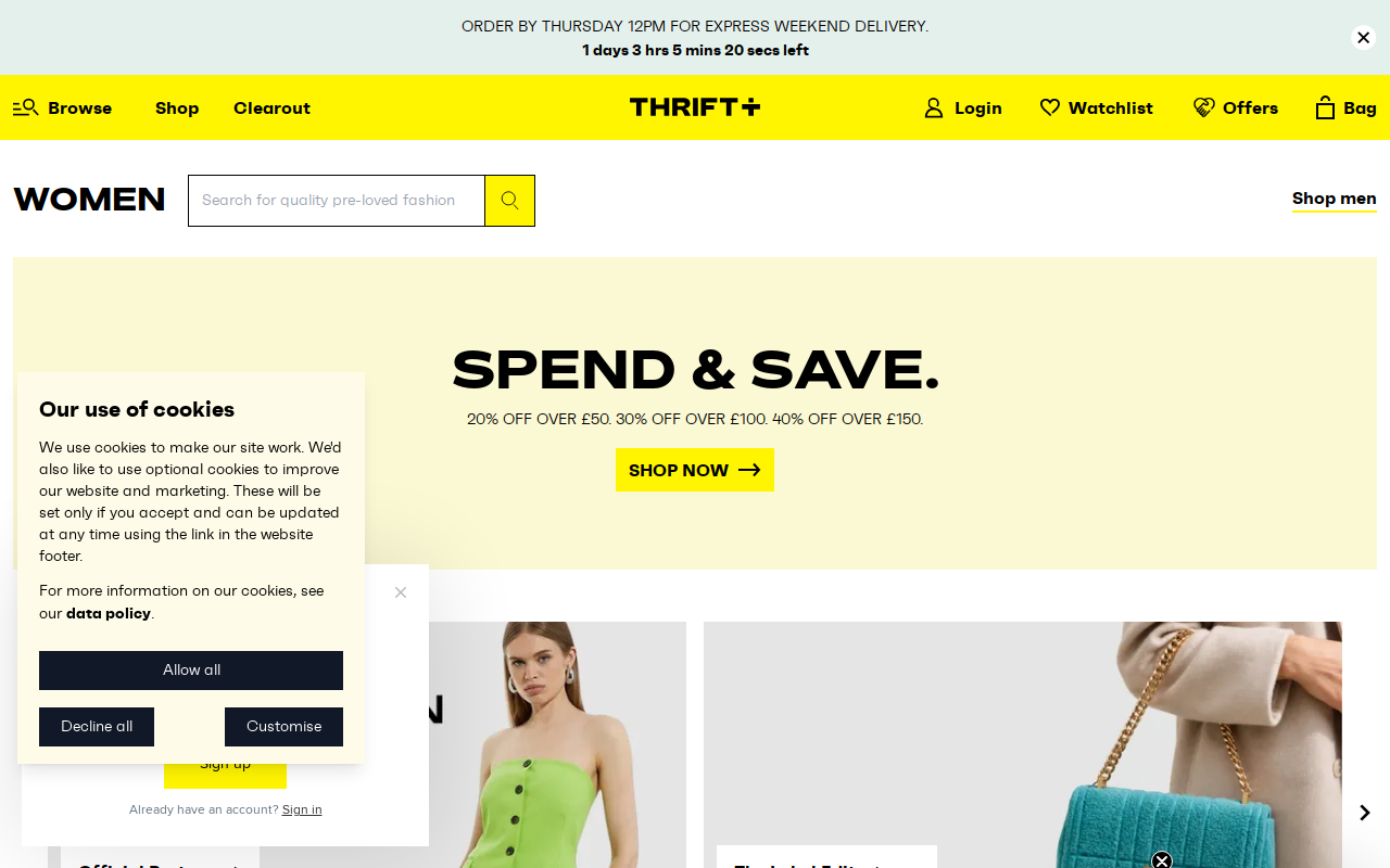 Thrift Plus website preview