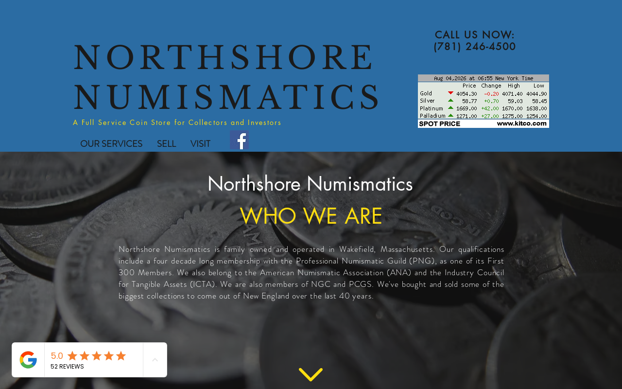 Northshore Numismatics website preview