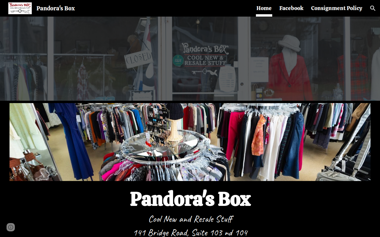 Pandora's Box website preview