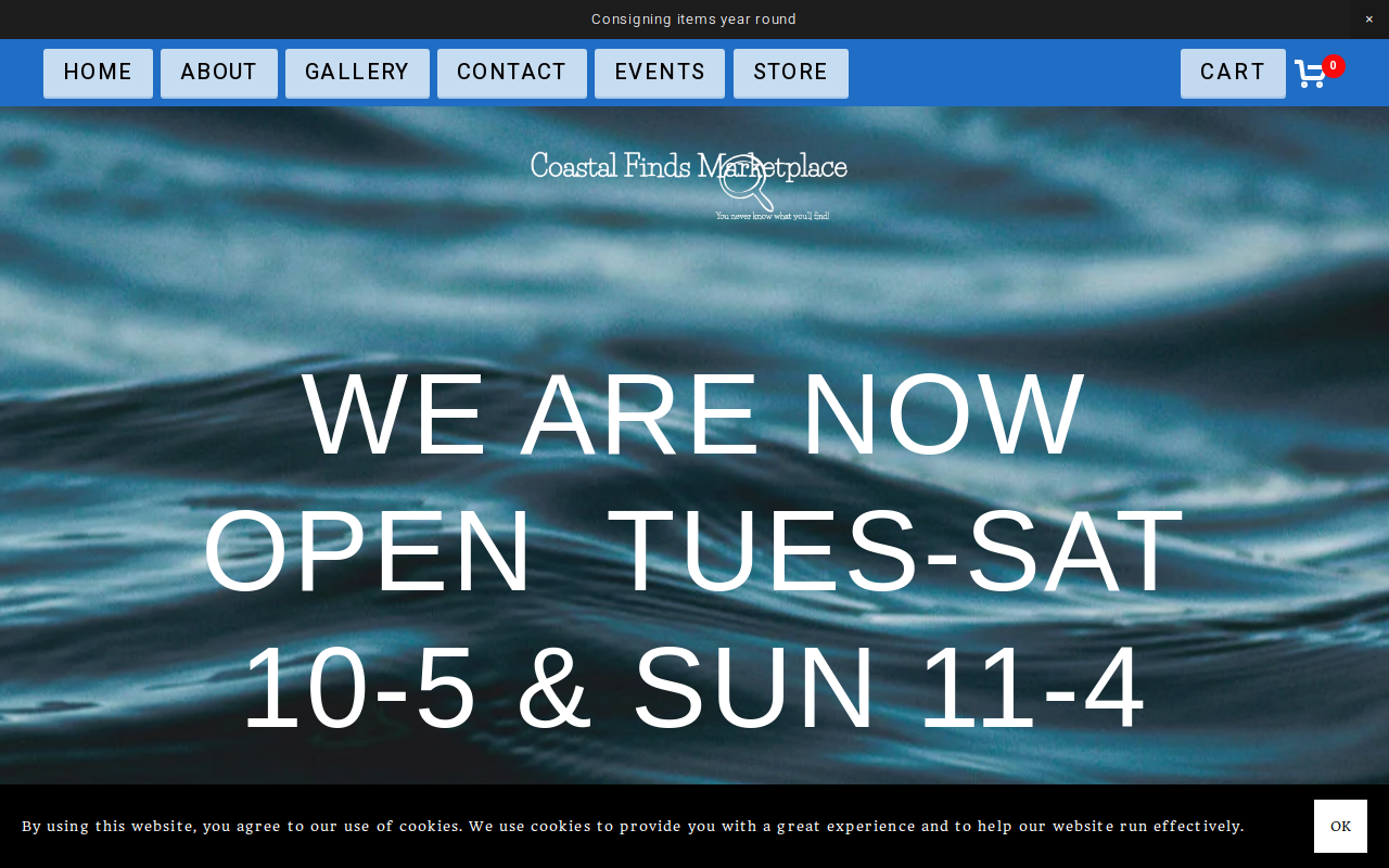 Coastal Finds Marketplace website preview