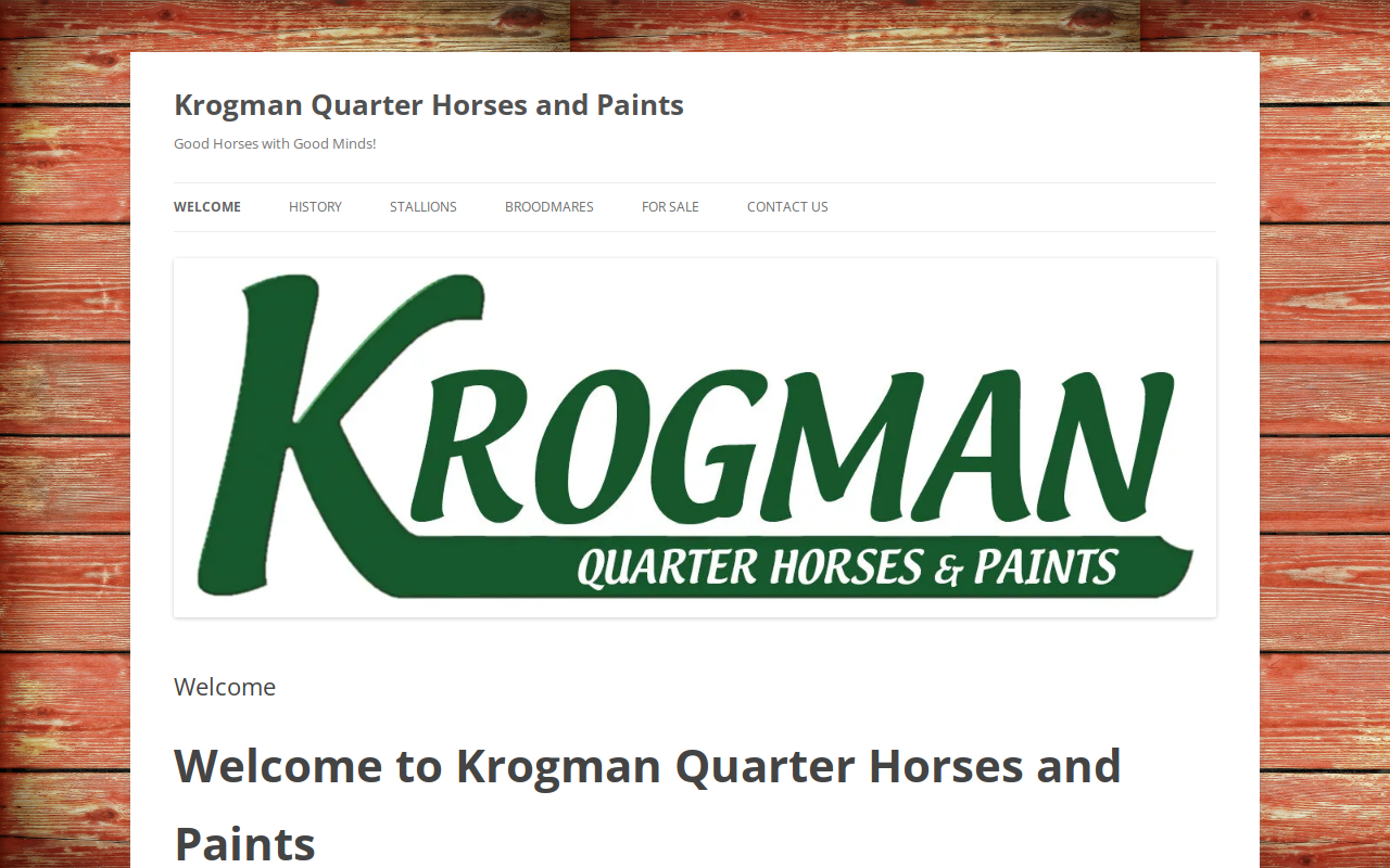 Krogman Quarter Horses and Paints website preview