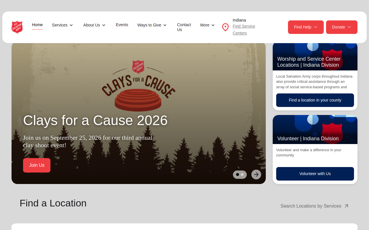 Salvation Army Thrift Store website preview