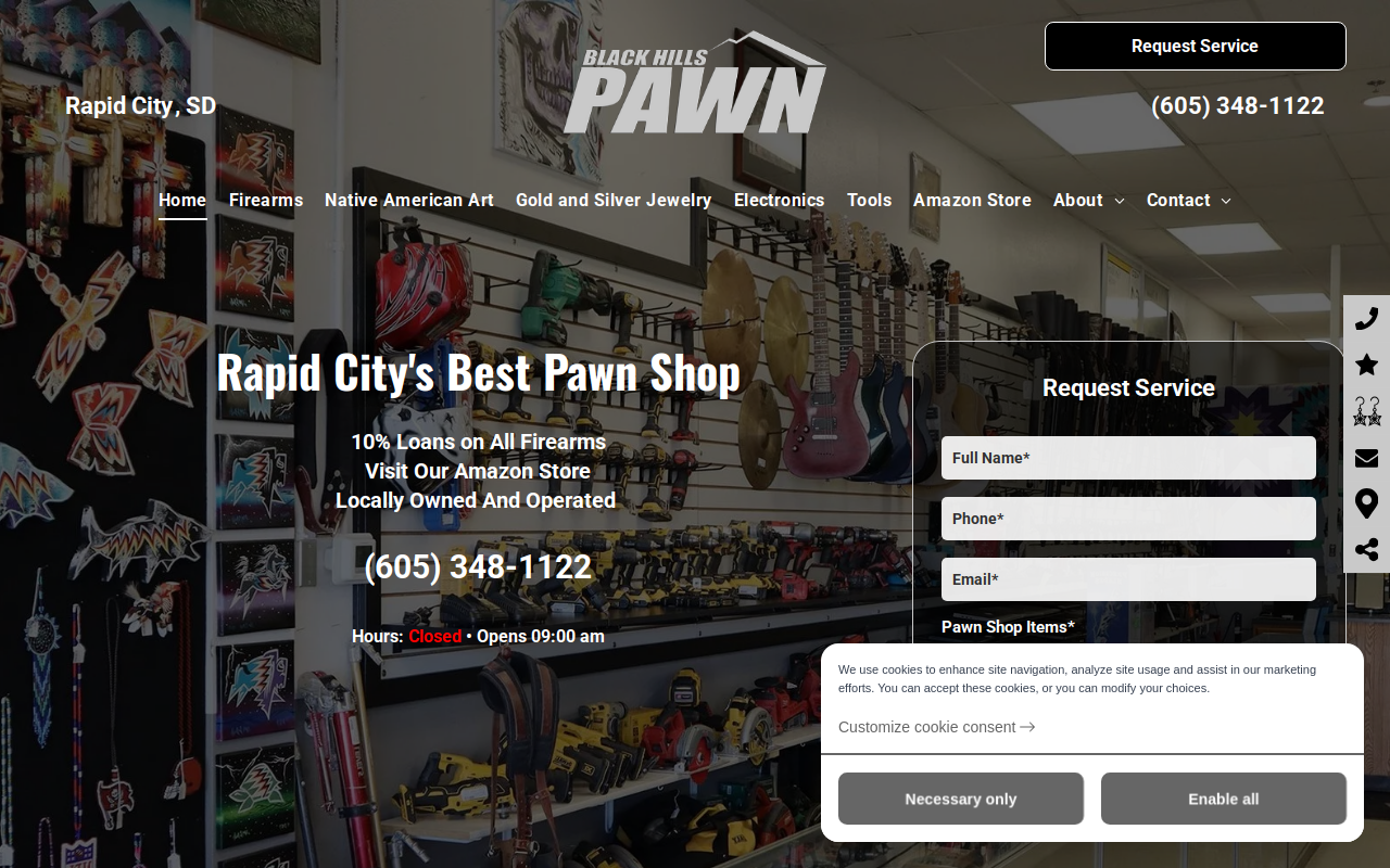 Black Hills Pawn website preview