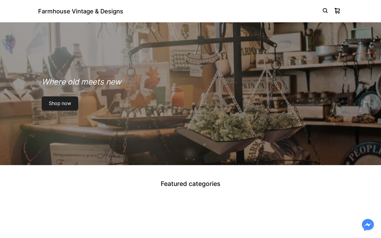 Farmhouse Vintage and Designs website preview