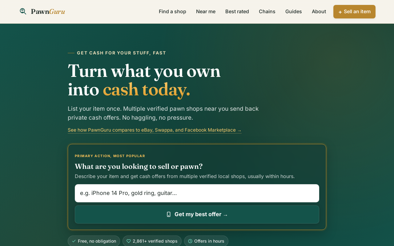 Pawn Shop website preview