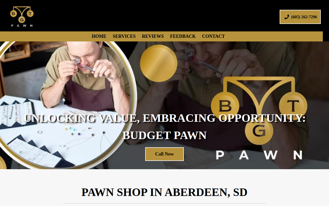 Budget Pawn website preview