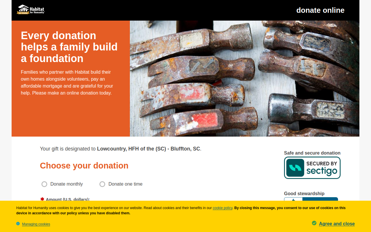 Hilton Head Habitat for Humanity ReStore website preview