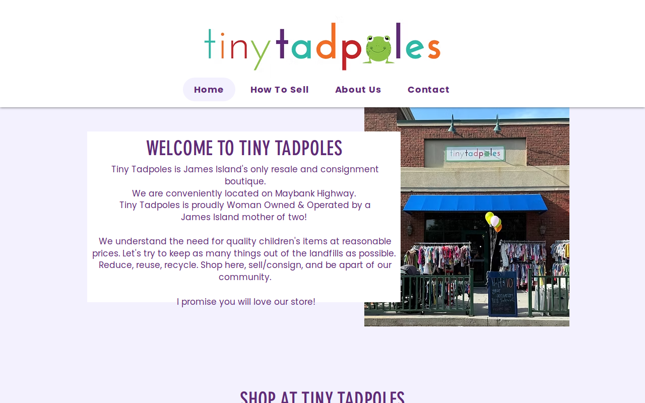Tiny Tadpoles website preview