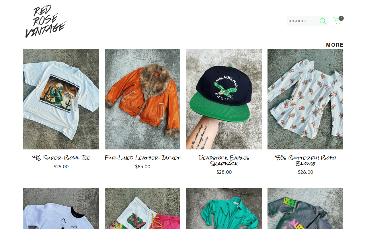 Red Rose Vintage website preview