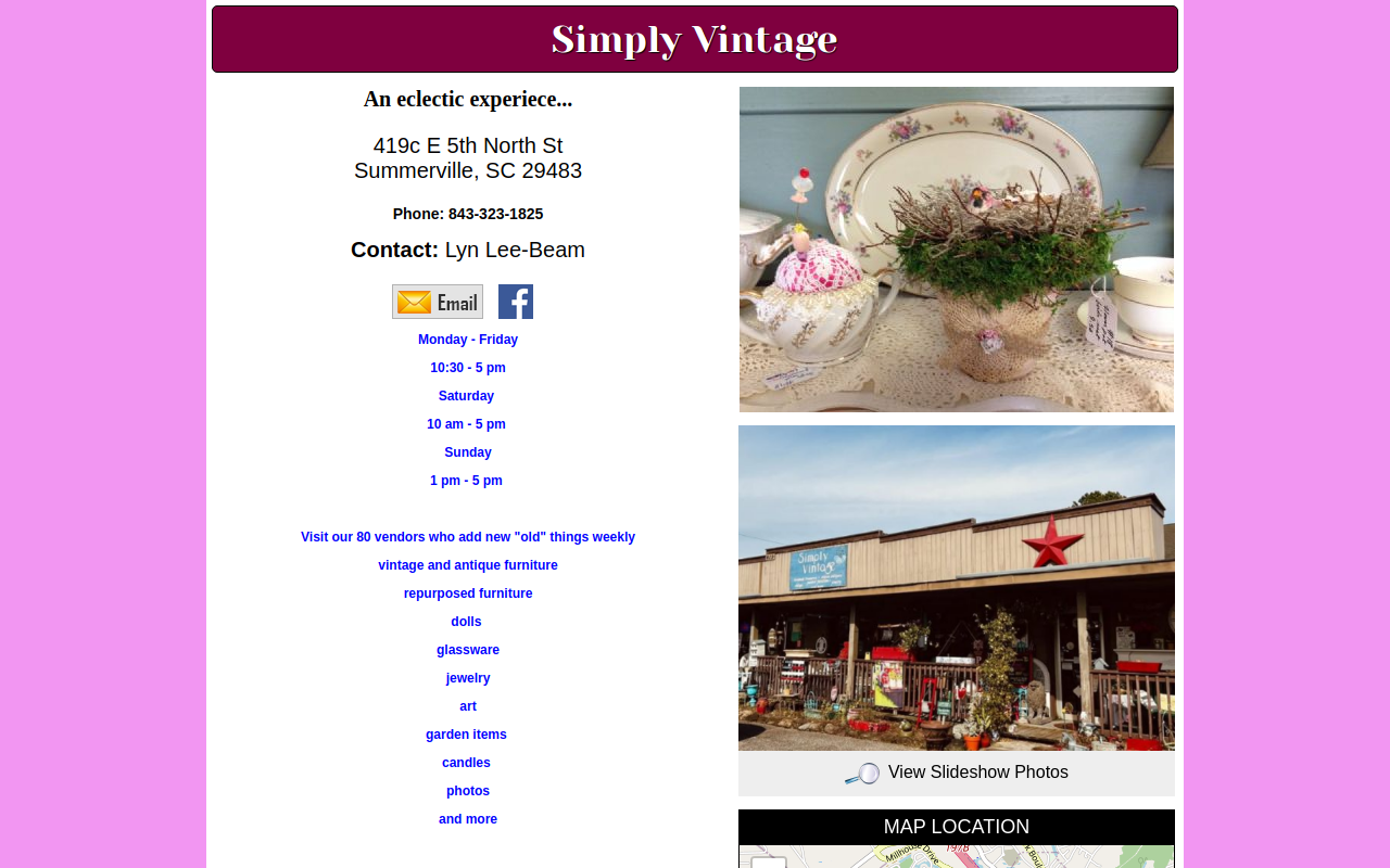 Simply Vintage website preview