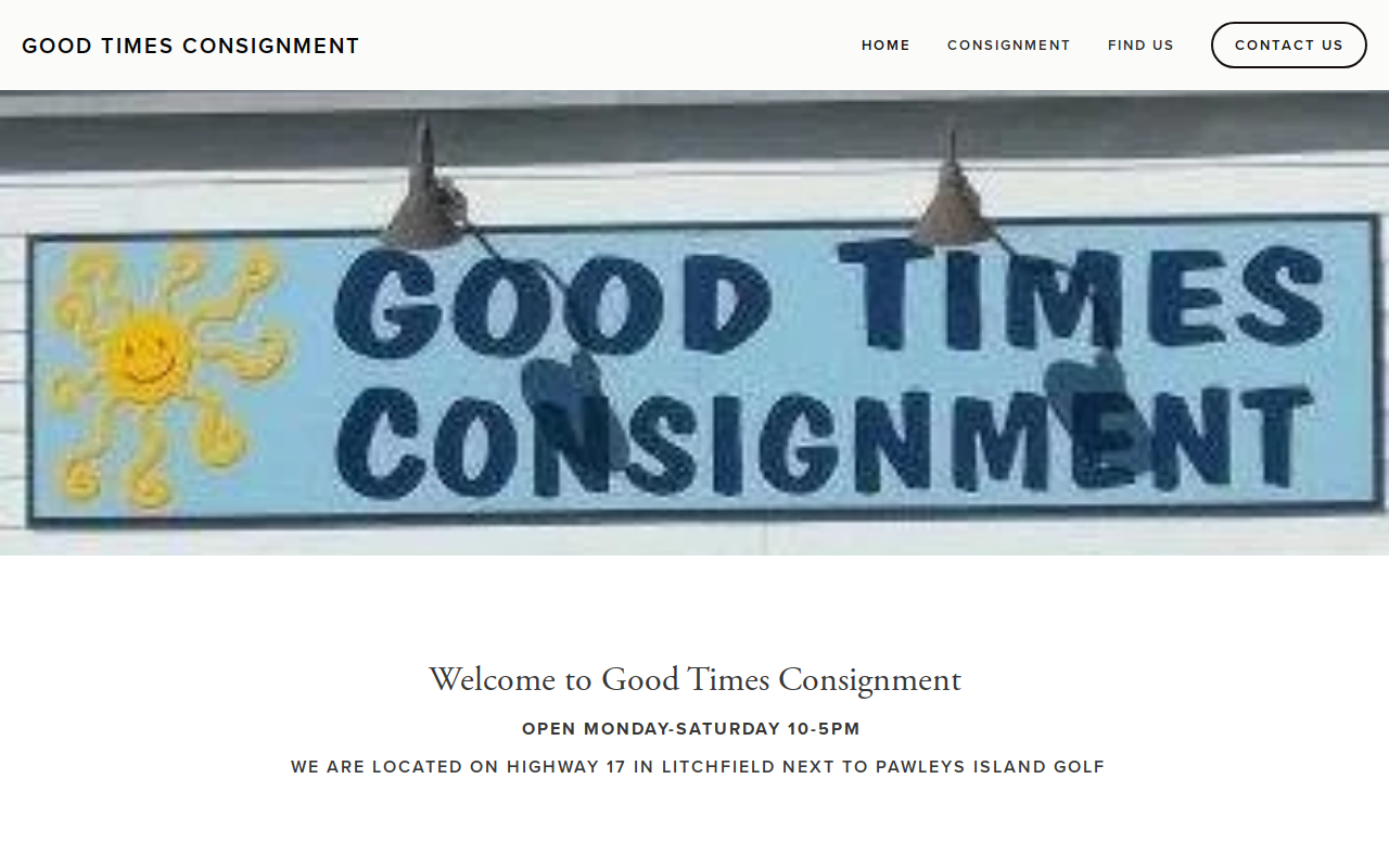Good Times Consignment website preview
