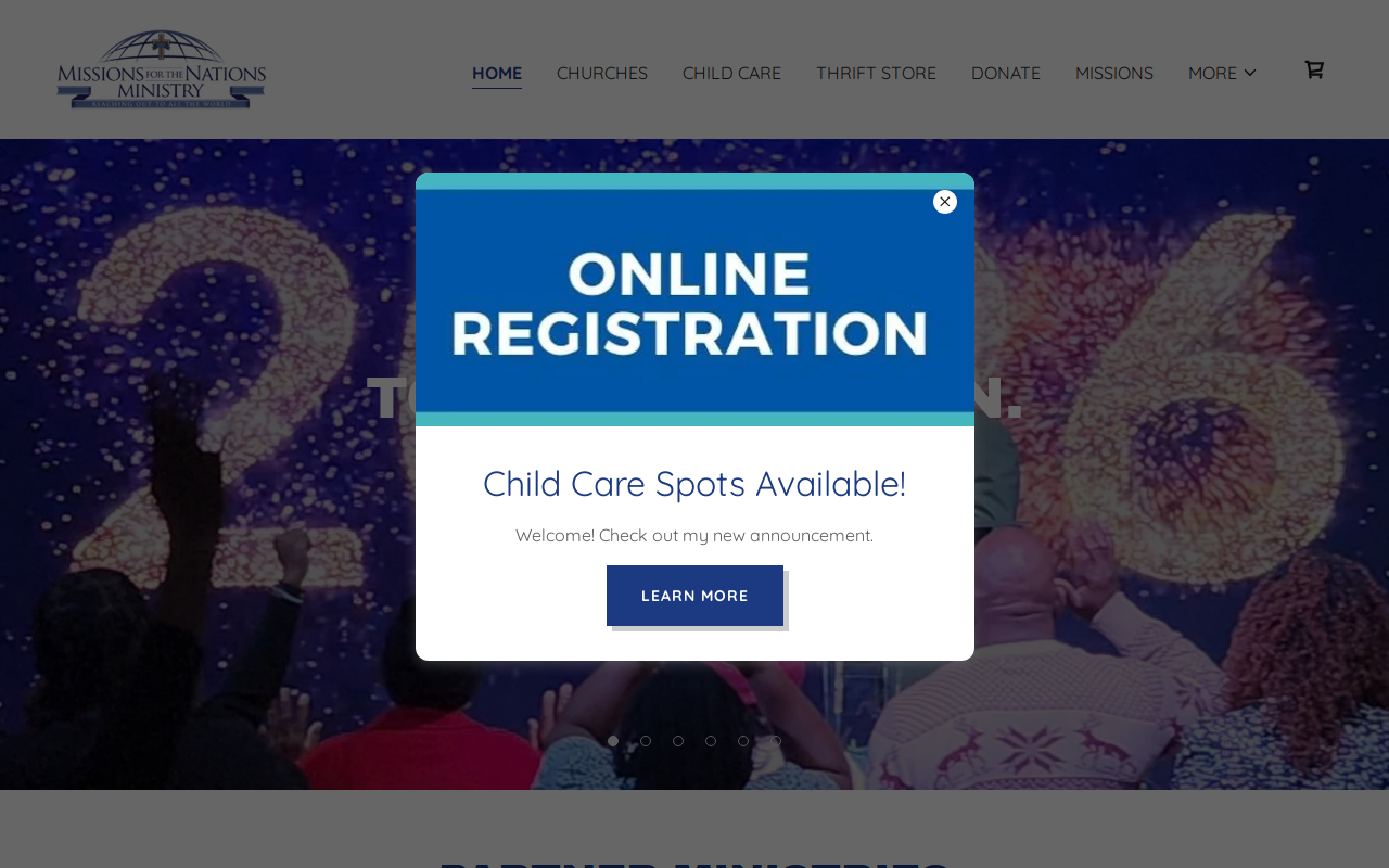 Missions for the Nations Thrift Store website preview