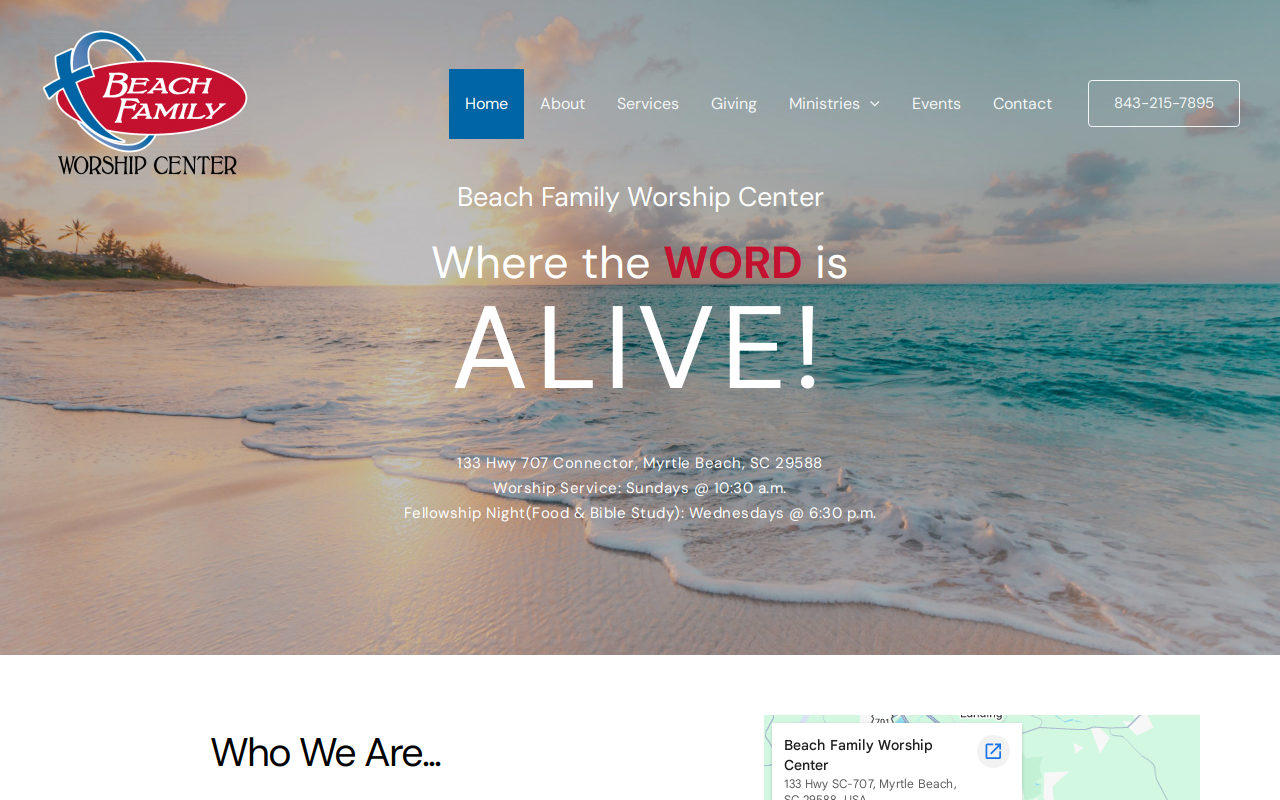 Beach Family Thrift website preview