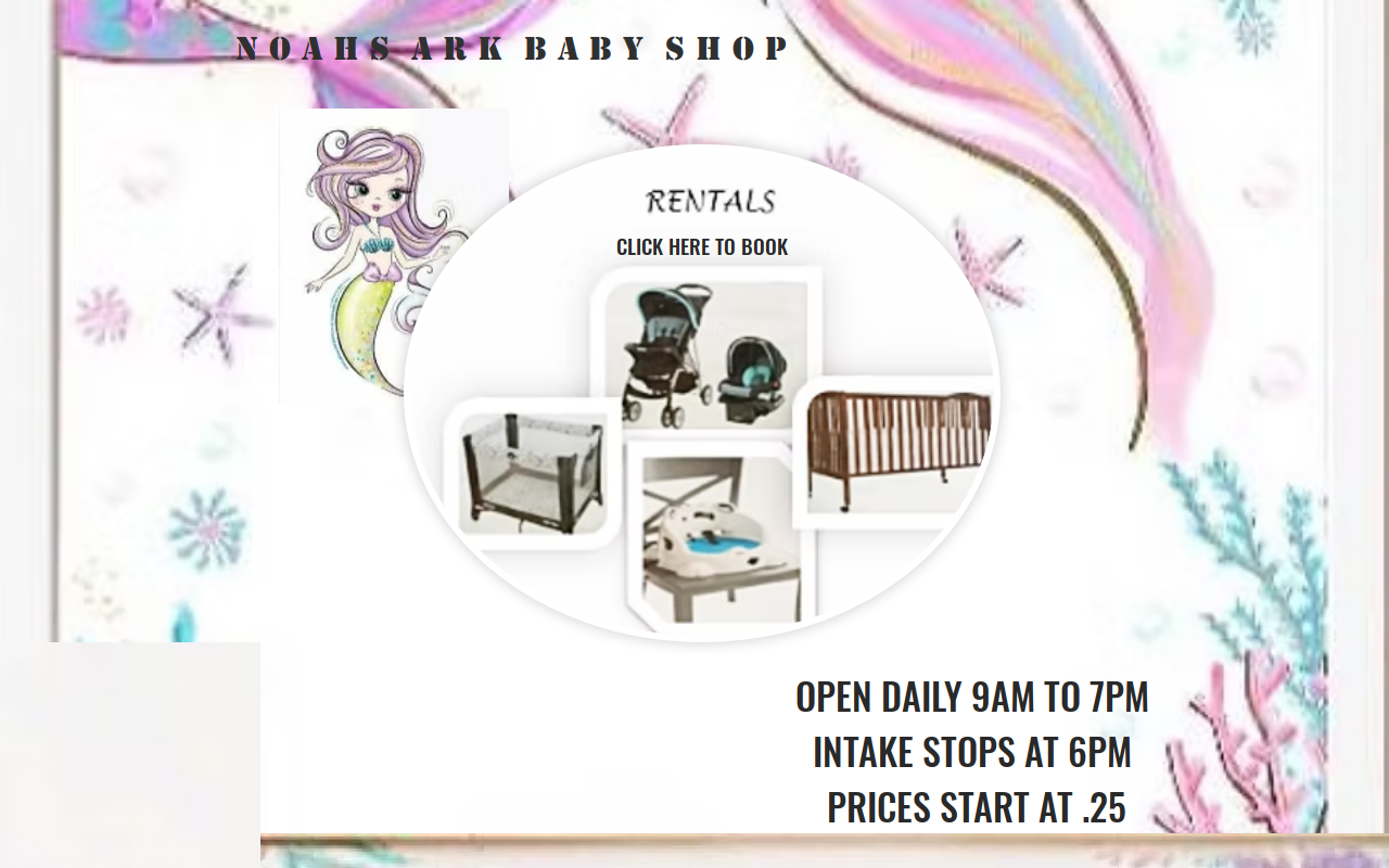 Noah's Ark Baby Shop website preview