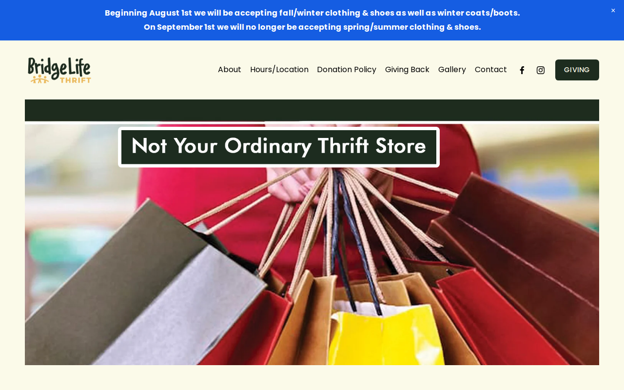BridgeLife Thrift website preview