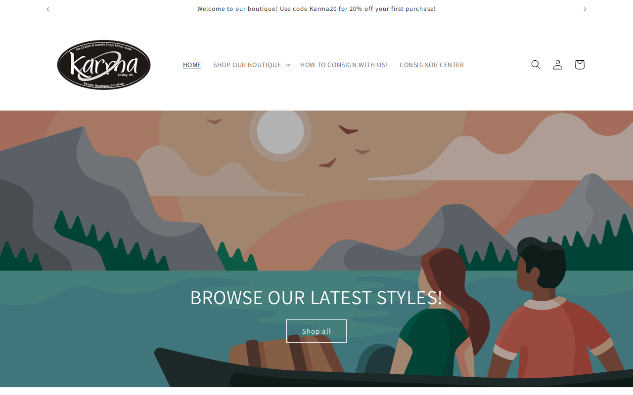 That's Karma Consignment Boutique website preview