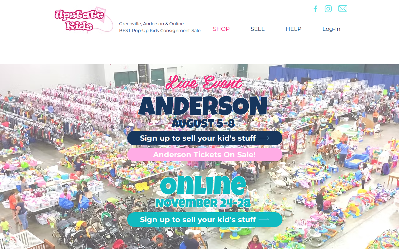 Upstate Kids Consignment Sales website preview