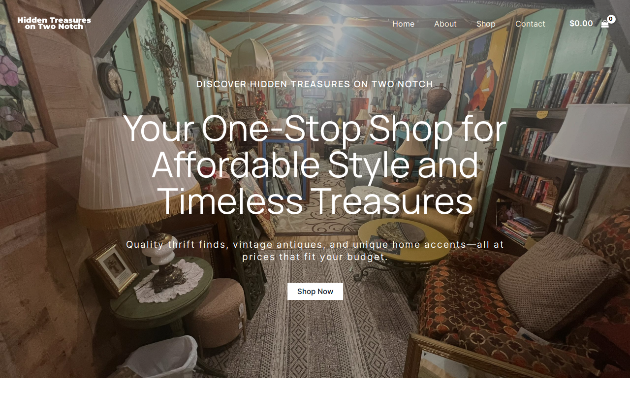 Hidden Treasures Two Notch website preview