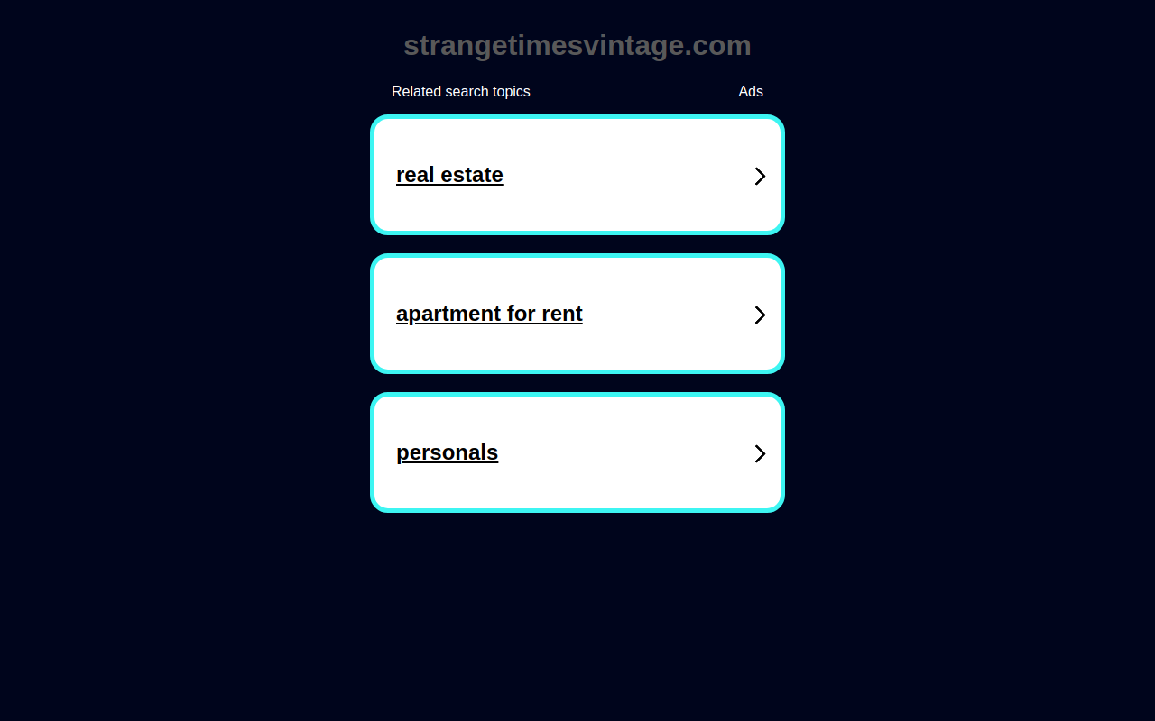 Strange Times Vintage website preview