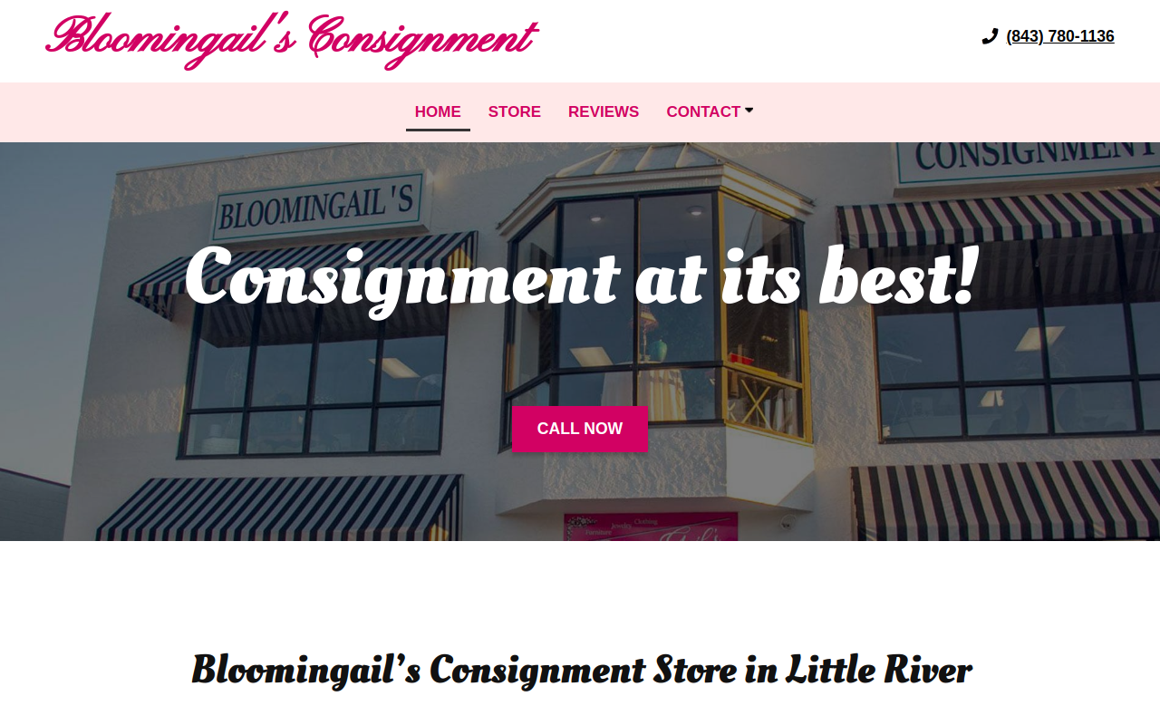 Bloomingail's Consignment website preview