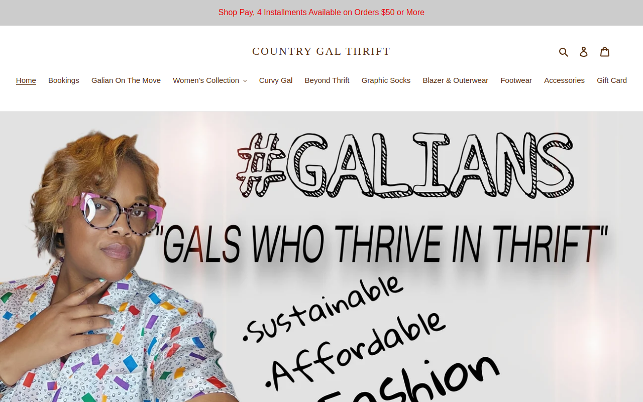 Country Gal Thrift Live website preview