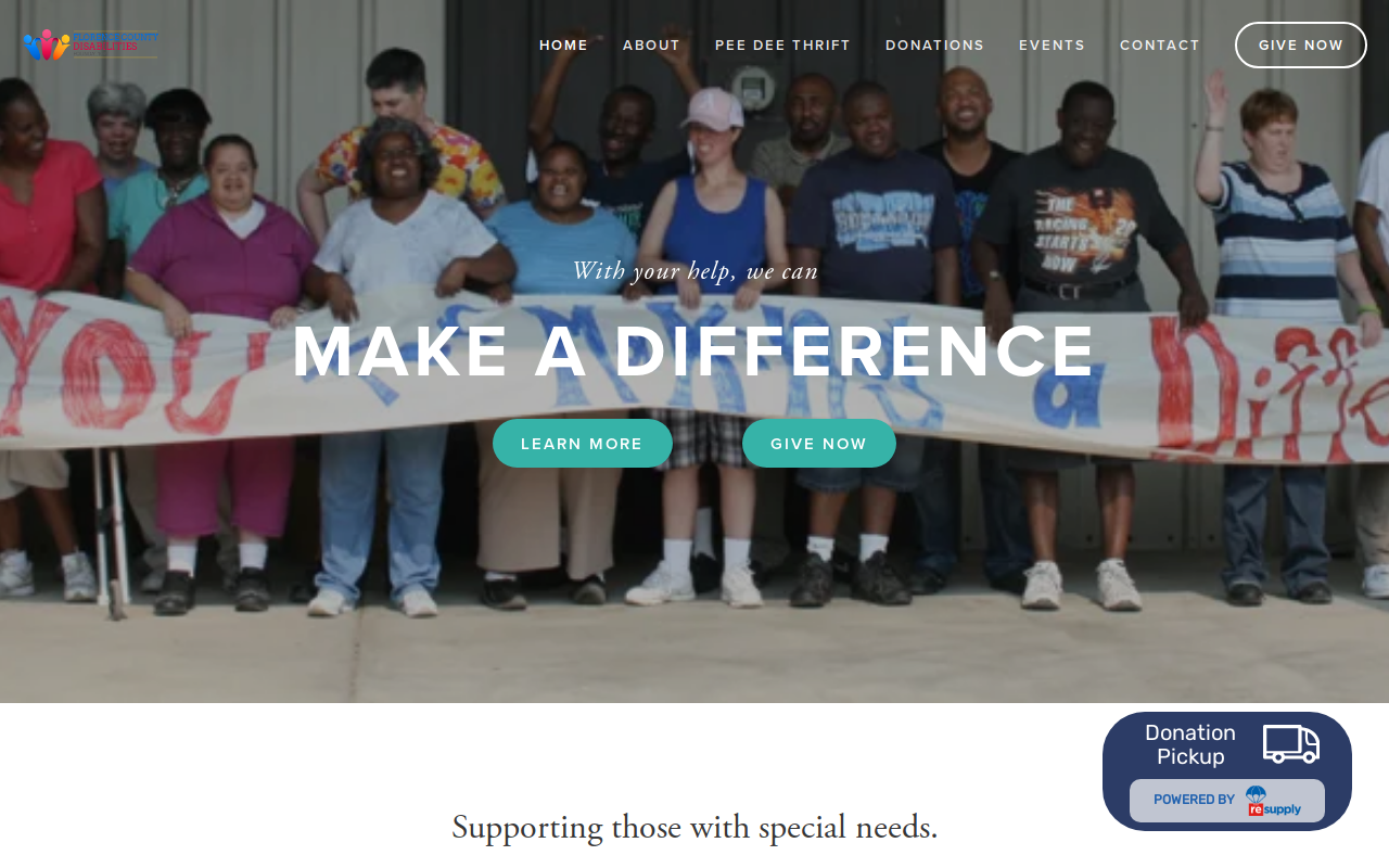 Florence County Disabilities Foundation website preview