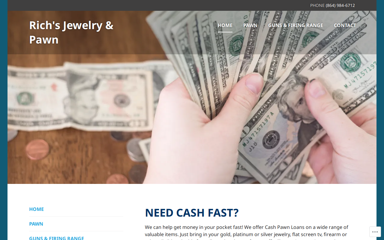 Rich's Jewelry & Pawn website preview