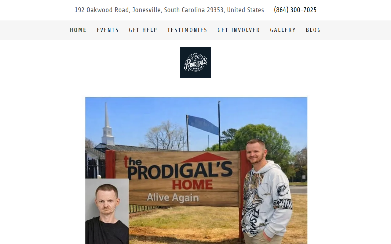 Prodigal's Home Thrift Store website preview