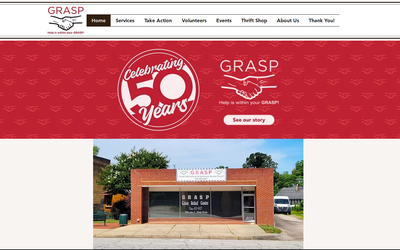 GRASP Thrift Shop website preview