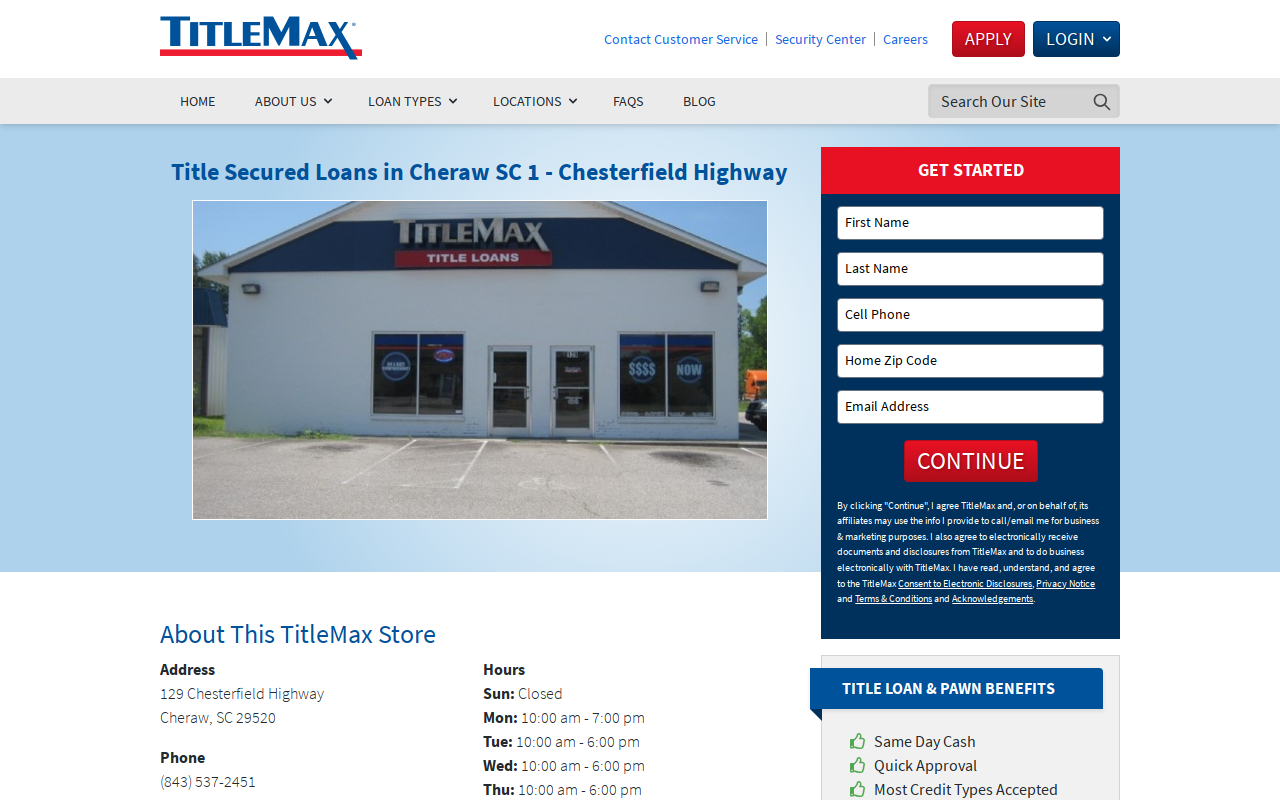 TitleMax Title Loans website preview