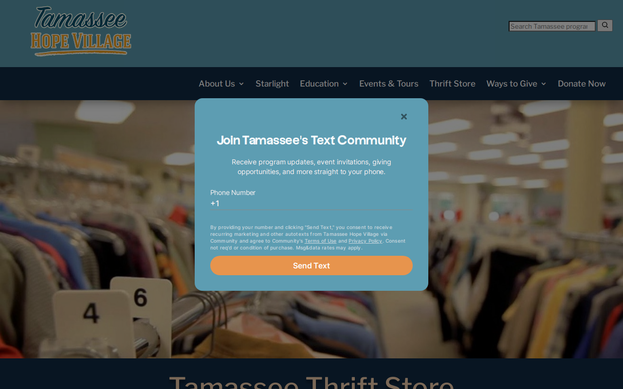 Tamassee Dar School Thrift Shop website preview