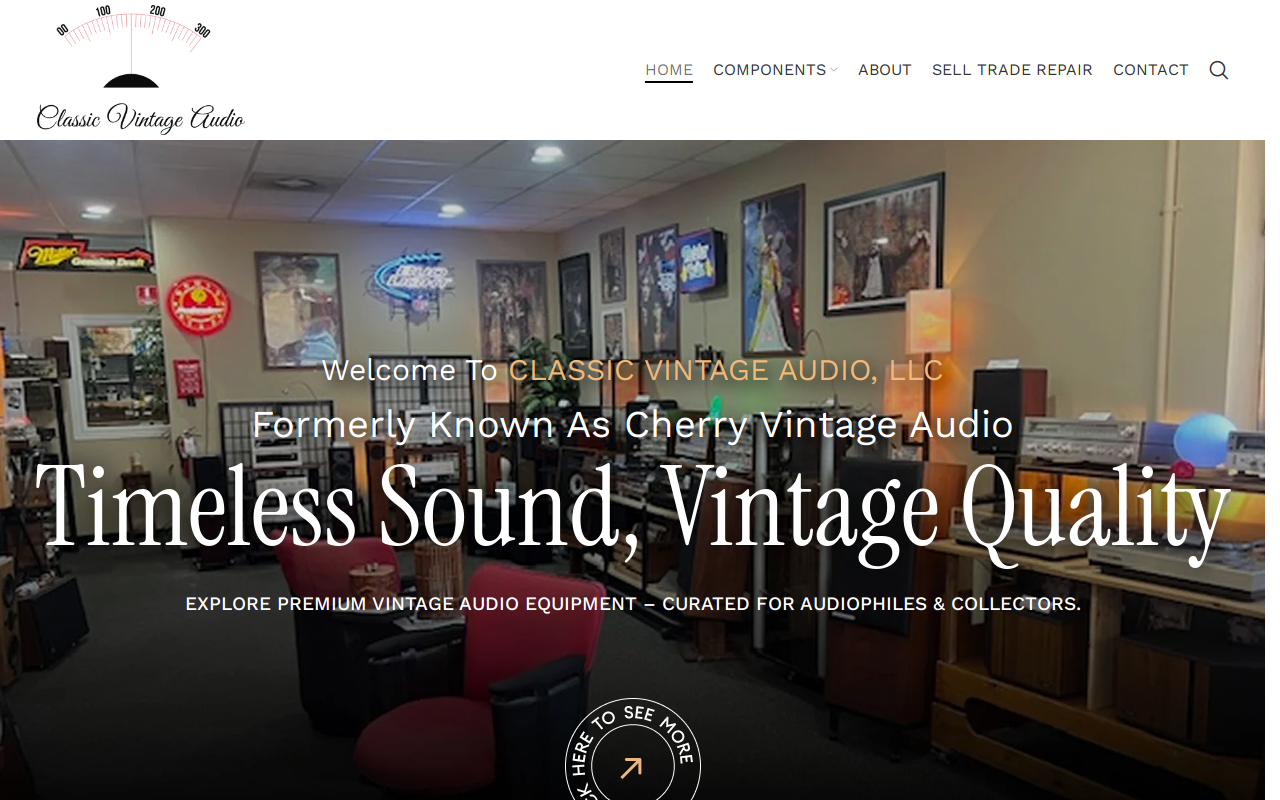 Classic Vintage Audio website preview