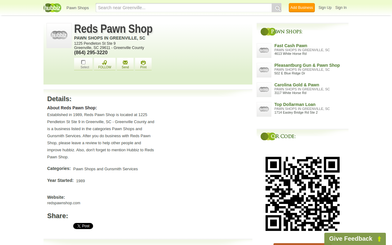 Reds Pawn Shop website preview