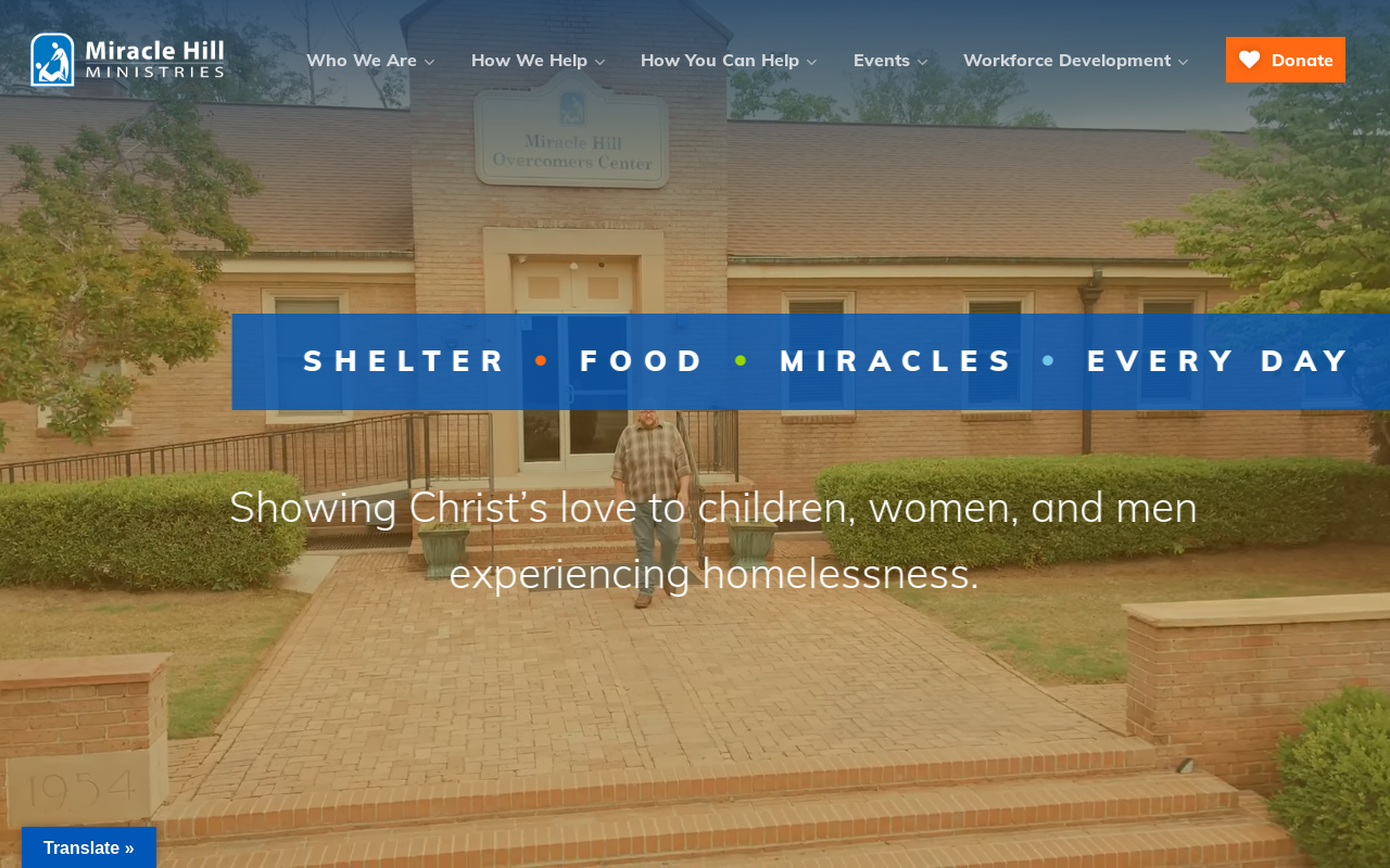 Miracle Hill Ministries website preview