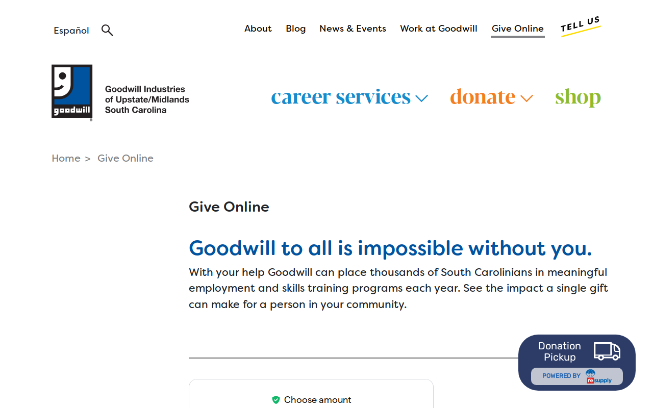 Goodwill at the Trail website preview