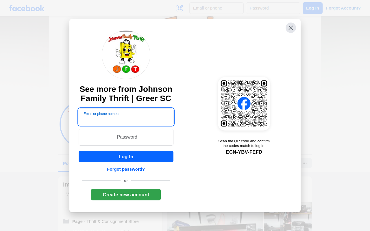 Johnson Family Thrift website preview