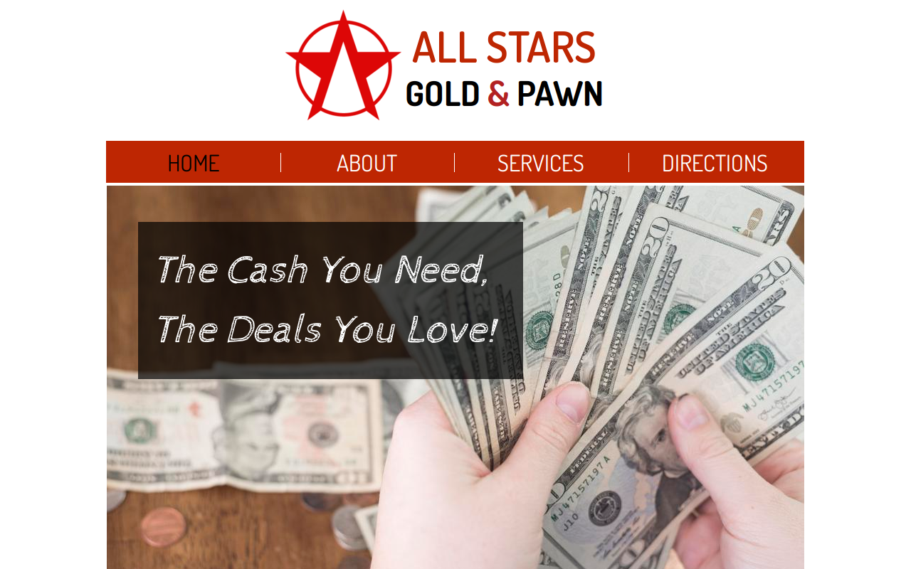 All Stars Gold & Pawn website preview