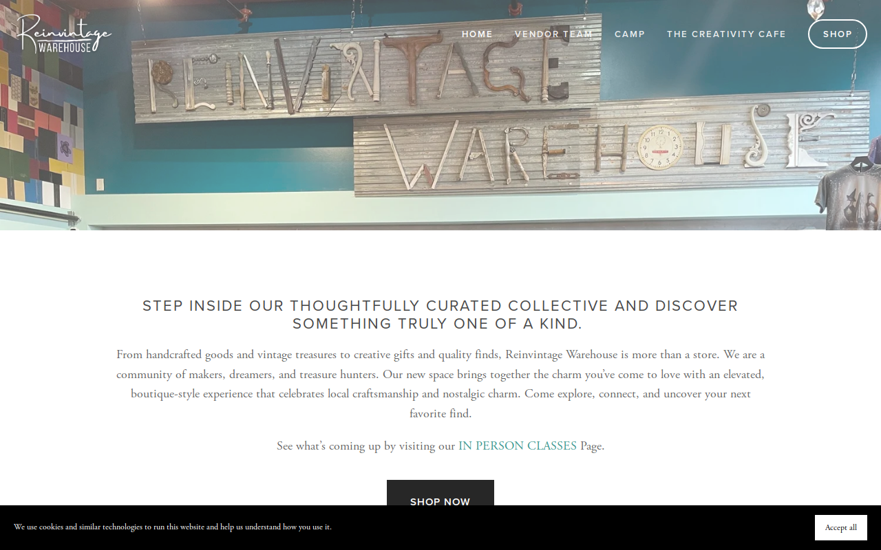 Reinvintage Warehouse website preview