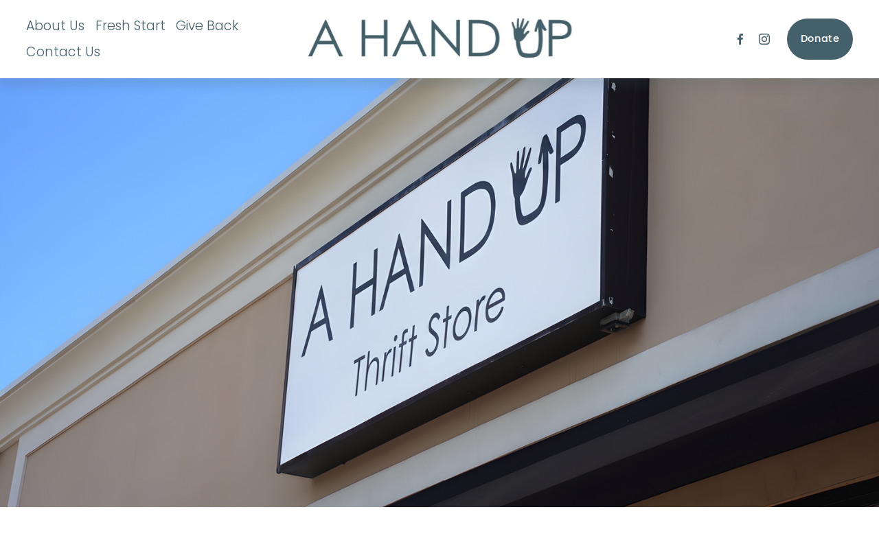 A Hand Up Thrift Store website preview