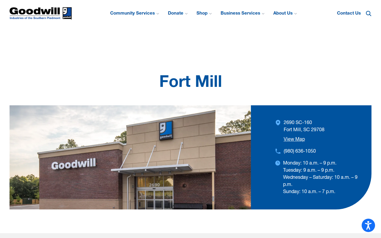 Goodwill - Fort Mill website preview