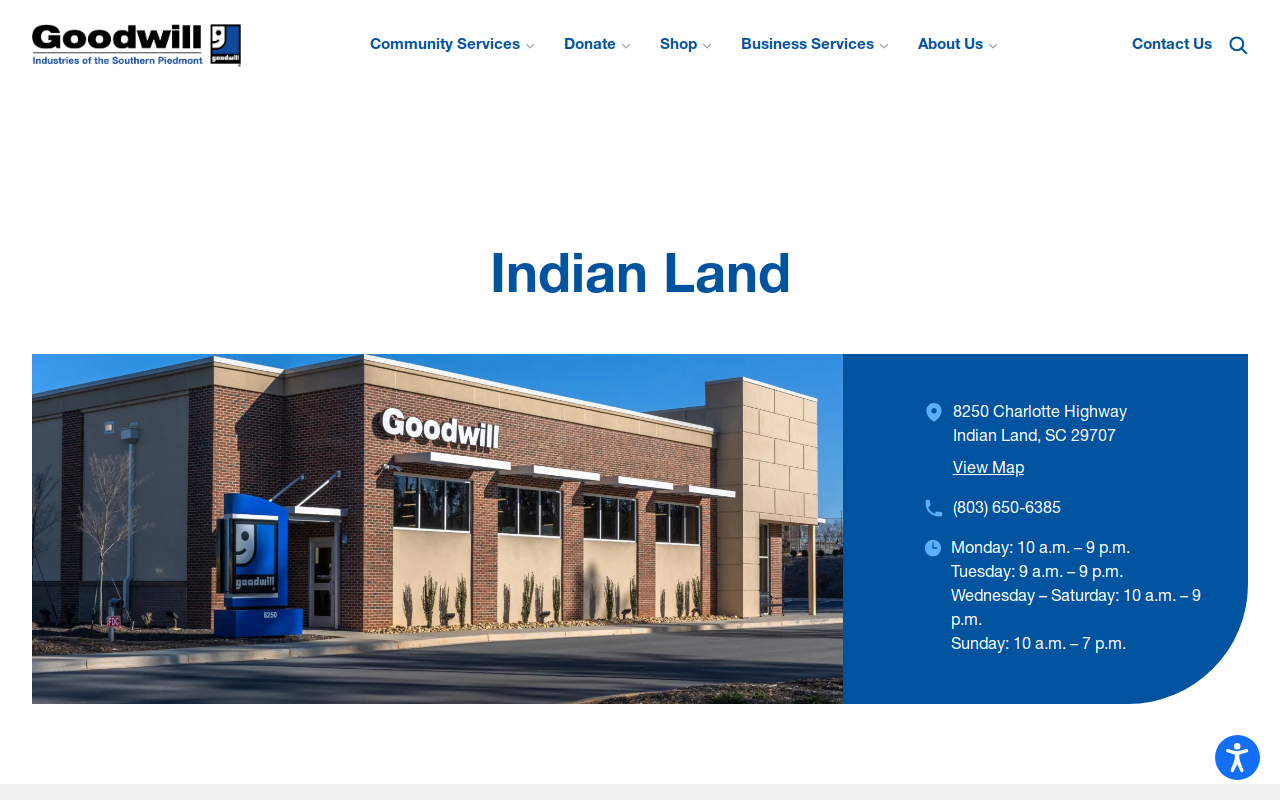Goodwill - Indian Land website preview