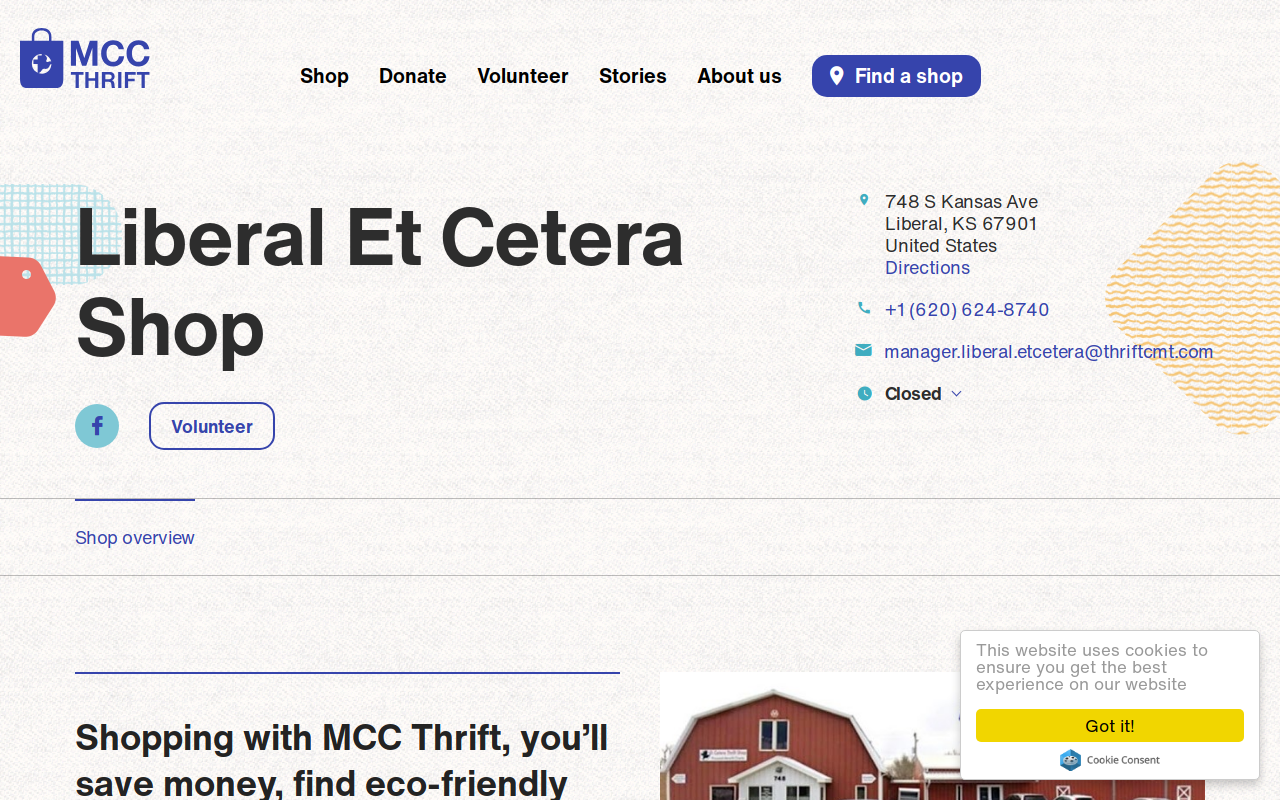 MCC Thrift Liberal website preview