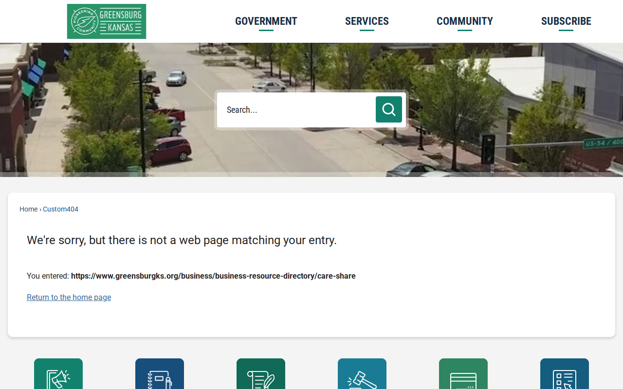 Kiowa County Care & Share website preview
