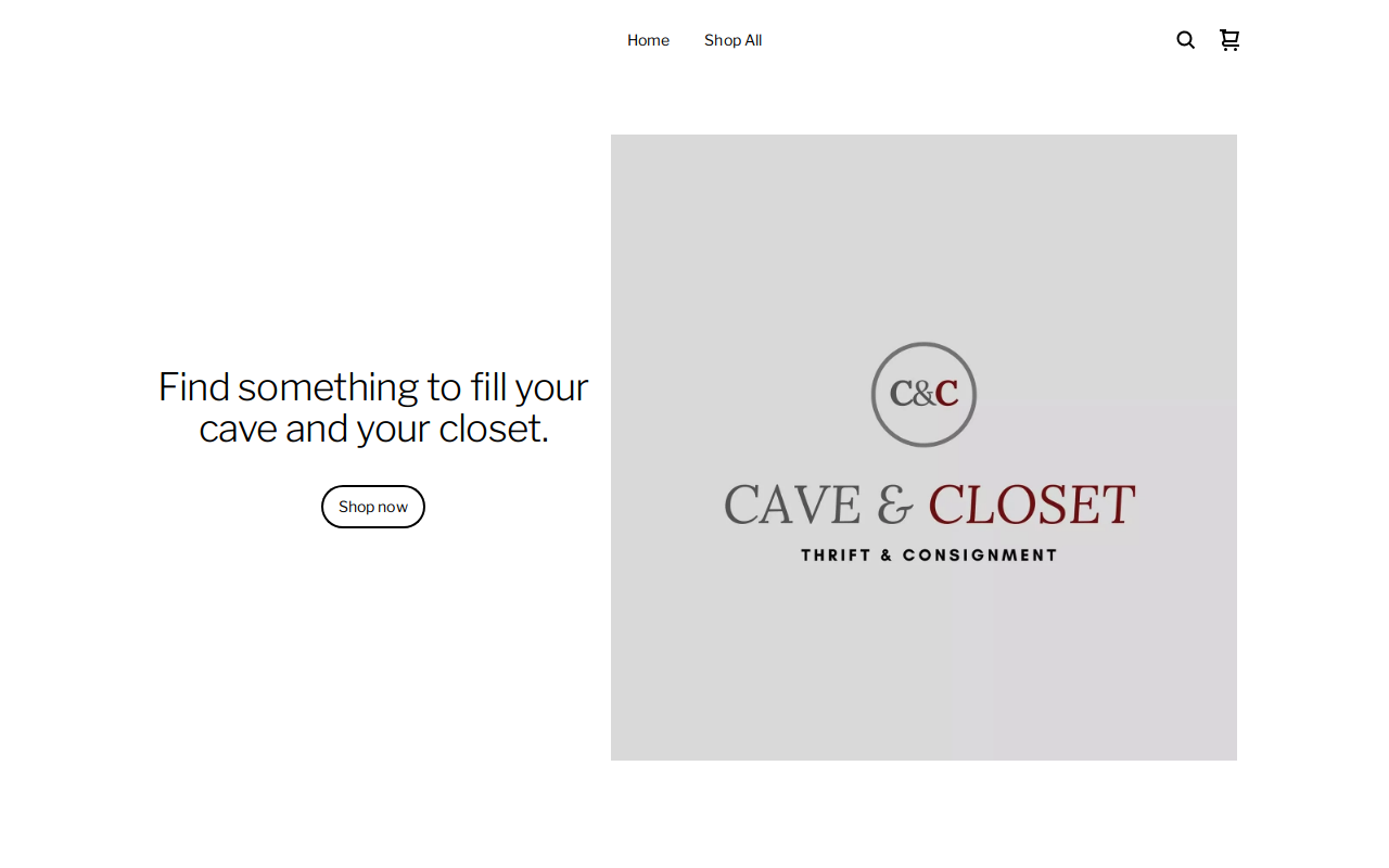 Cave & Closet Thrift website preview