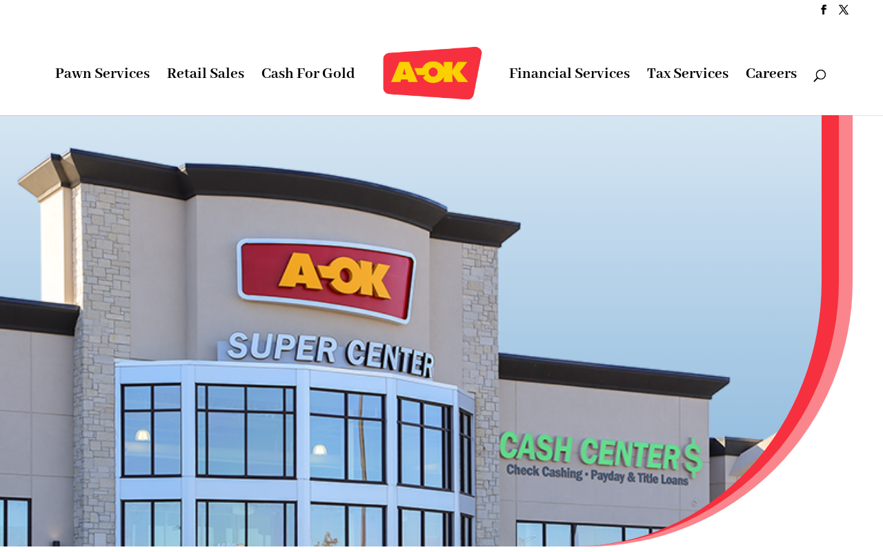 A-ok Pawn Cash & Retail | West Street website preview
