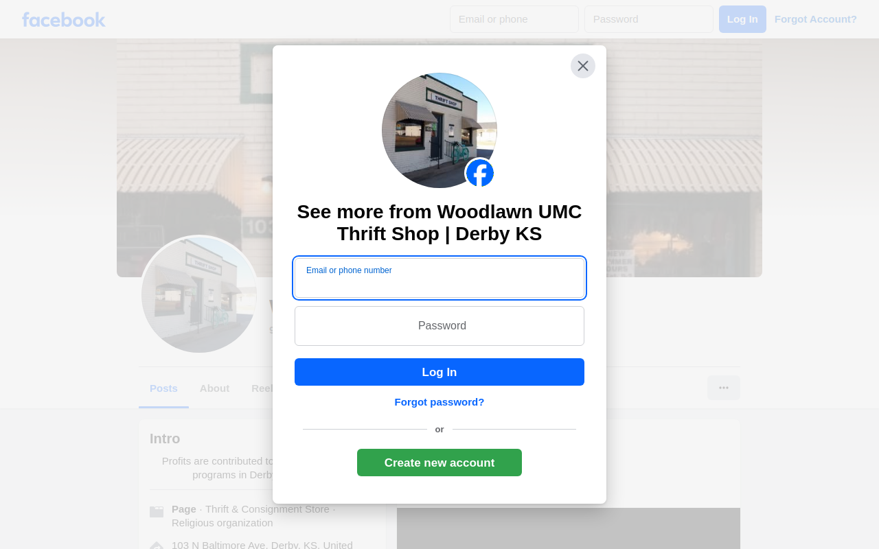 Woodlawn United Methodist Thrift Shop website preview