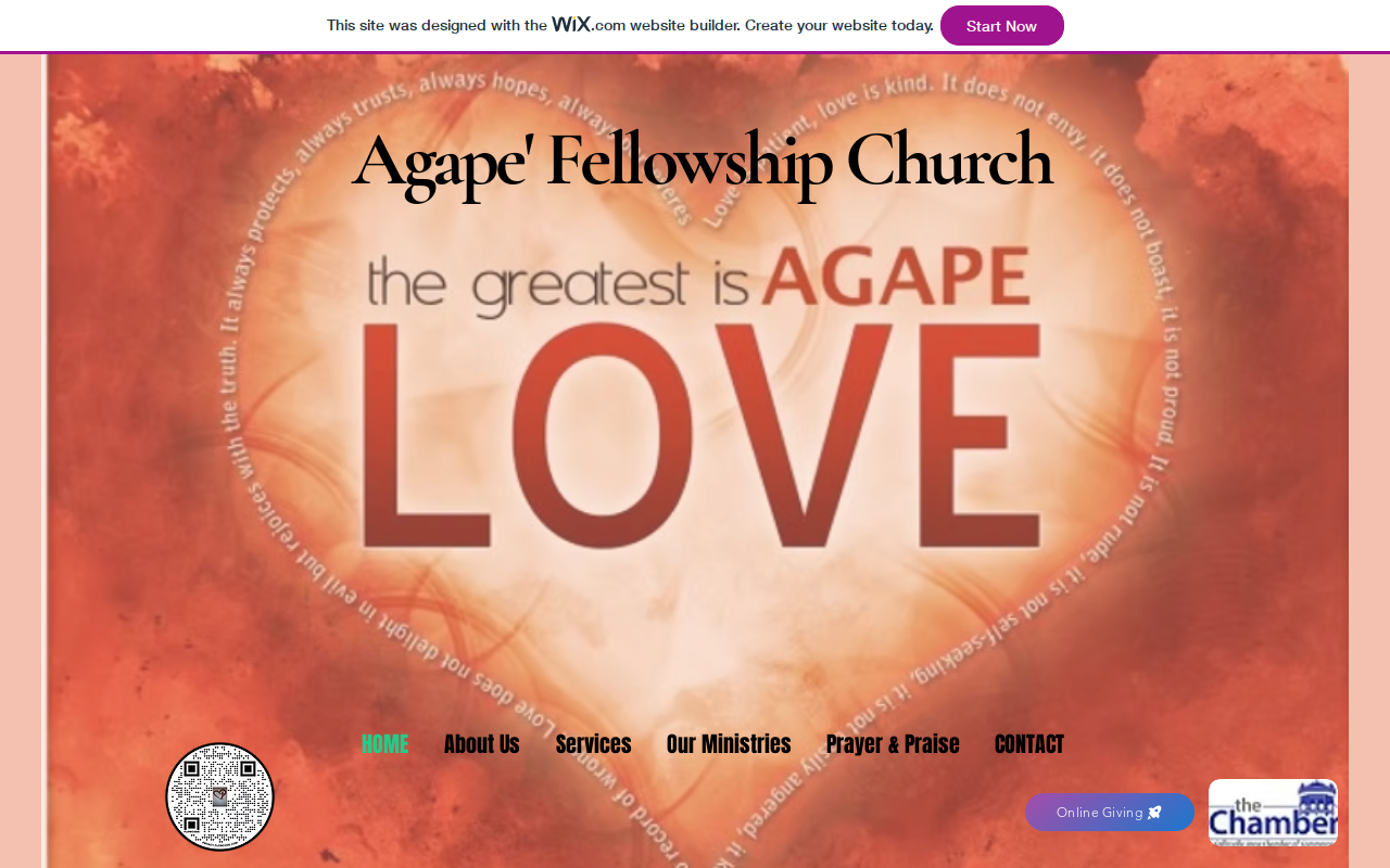 Agape' Thrift Store website preview
